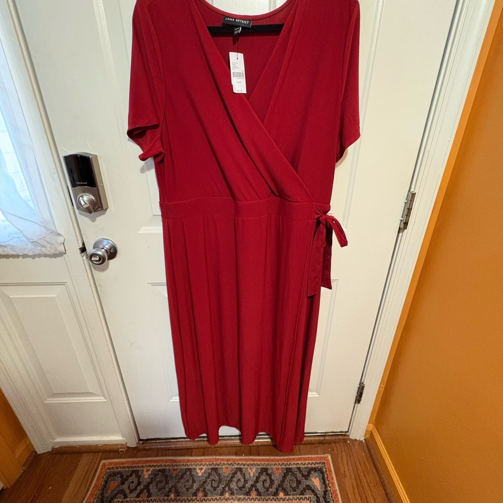 Lane Bryant Deep Red Midi Dress